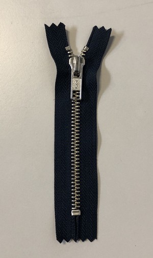 YKK Metal zipper silver teeth 6mm/18cm, Diff. colours